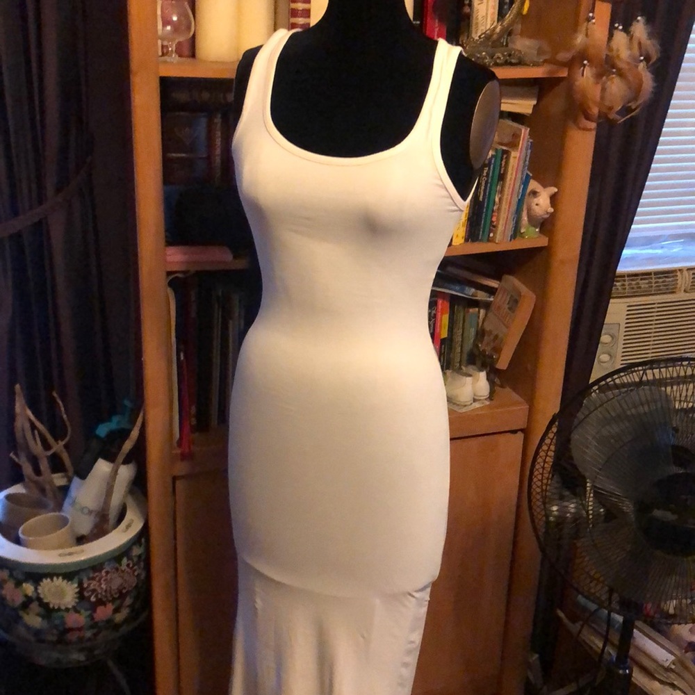 Full length stretch maxi tank top dress